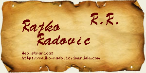 Rajko Radović vizit kartica